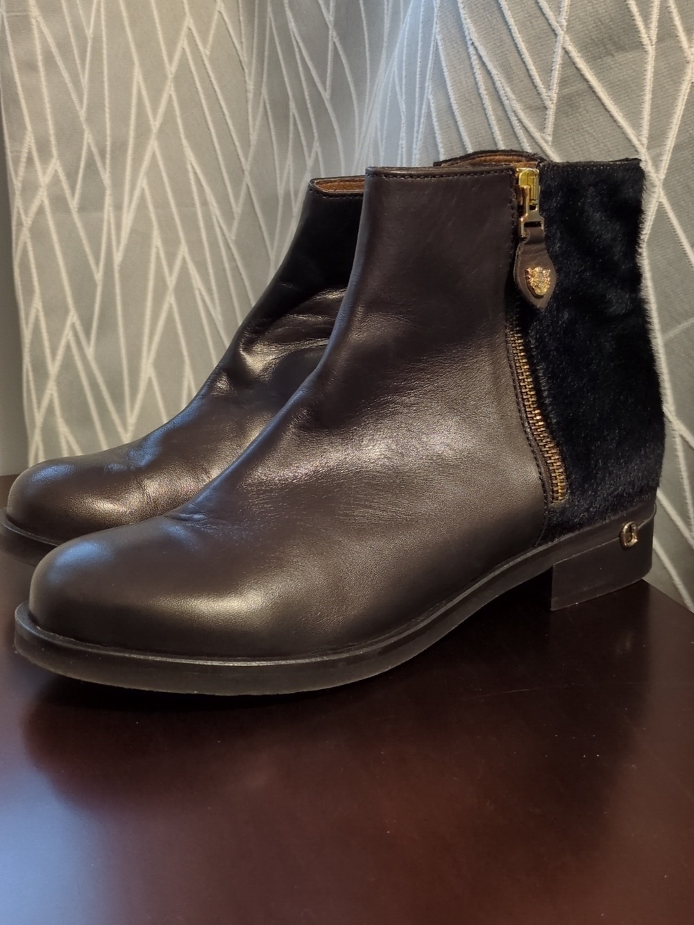 Pedro Miralles Brown Leather Ankle Boots with Gold Hardware